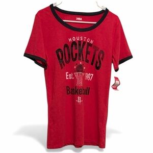 NBA Red Houston Rockets Tee with Black Accents